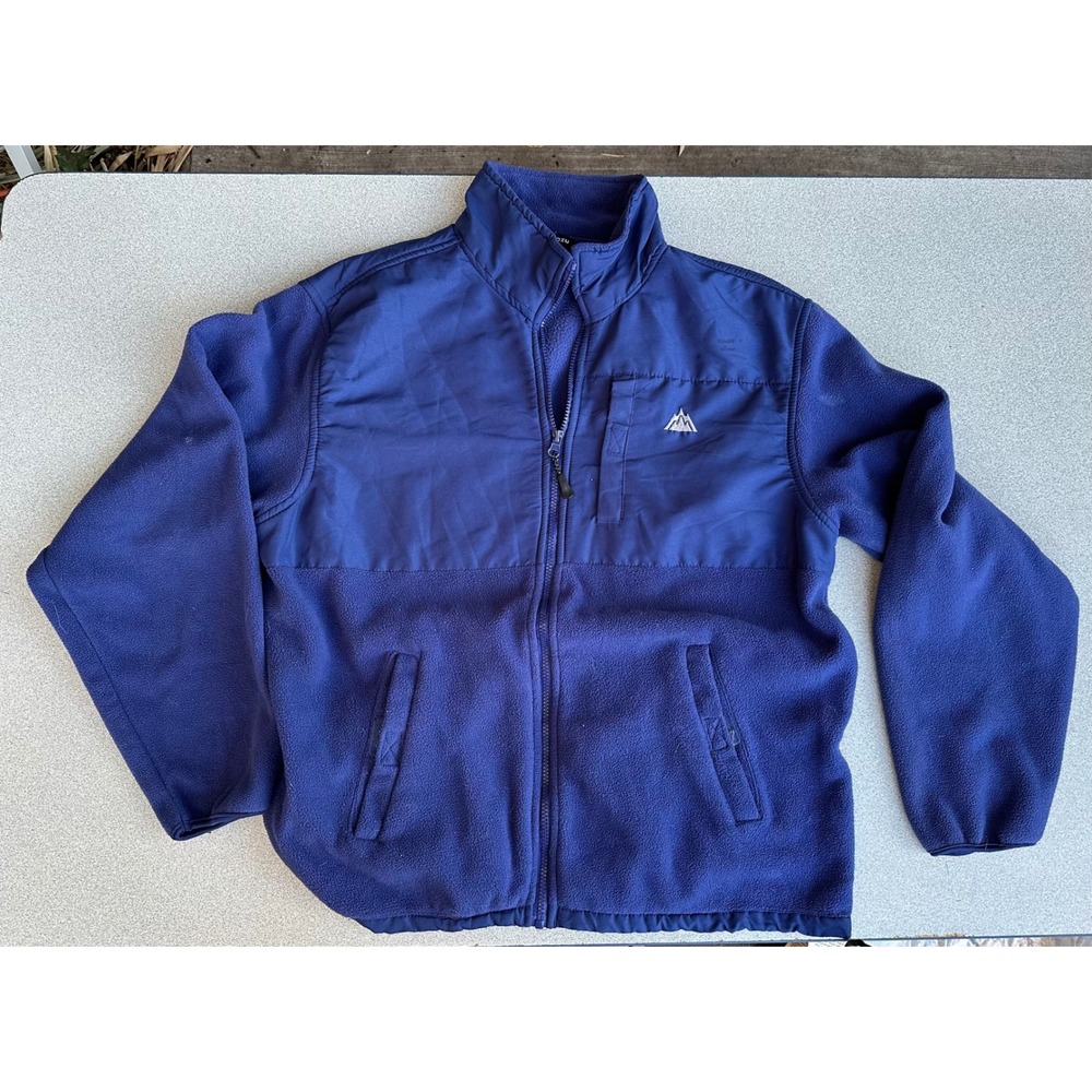 Snozu Mens Royal Blue Full Zip‎ Fleece Jacket Hybrid Overlay Size Large